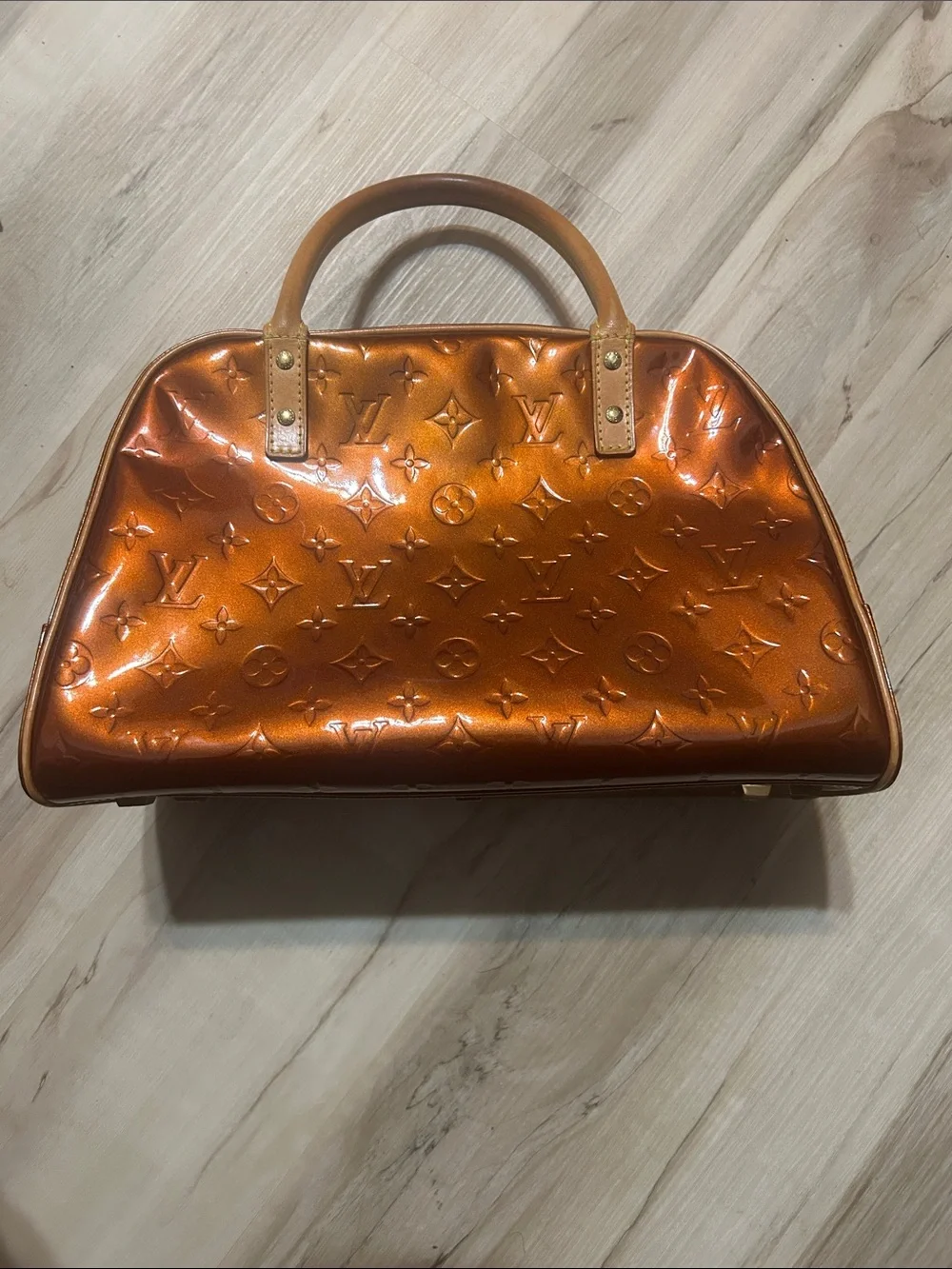 Louis Vuitton Vernis Metallic Copper Satchel